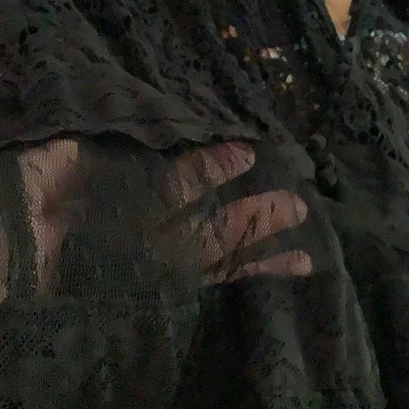 Perch by Blu Pepper black crochet sheer vest tunic length. Says 2xl. - Picture 10 of 11